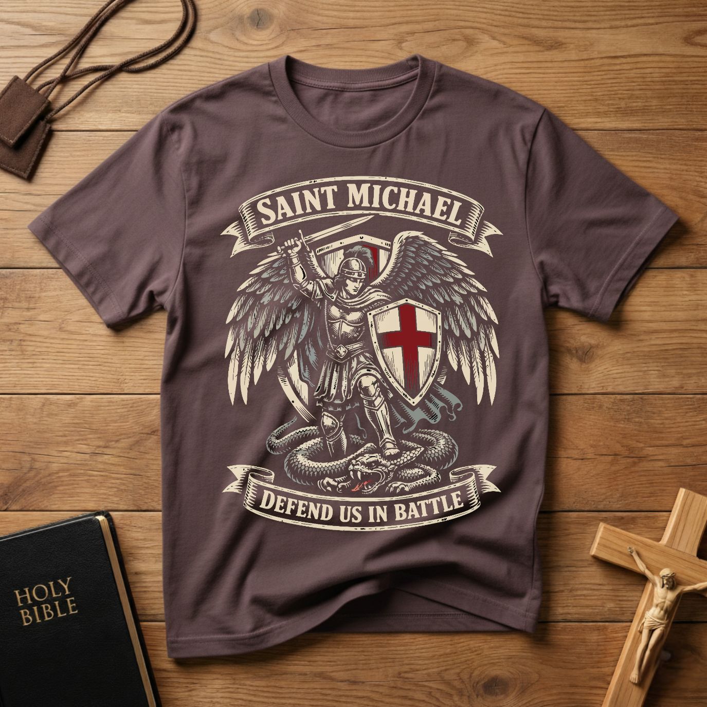 Saint Michael Woodcut T-Shirt