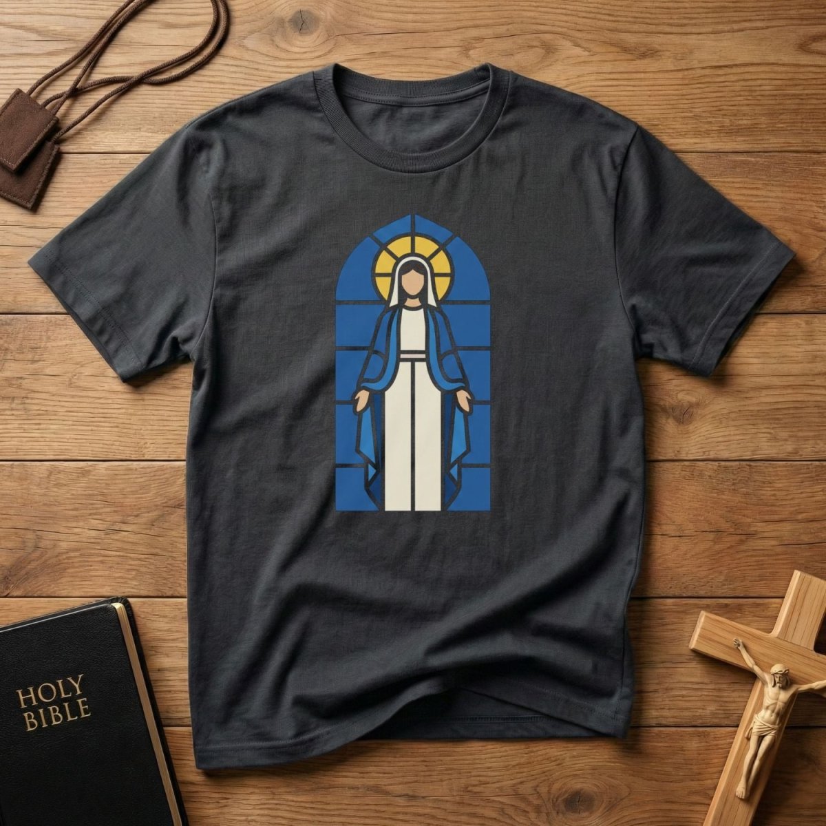 Stained Glass Mama Mary T-Shirt - Tees to the Kingdom