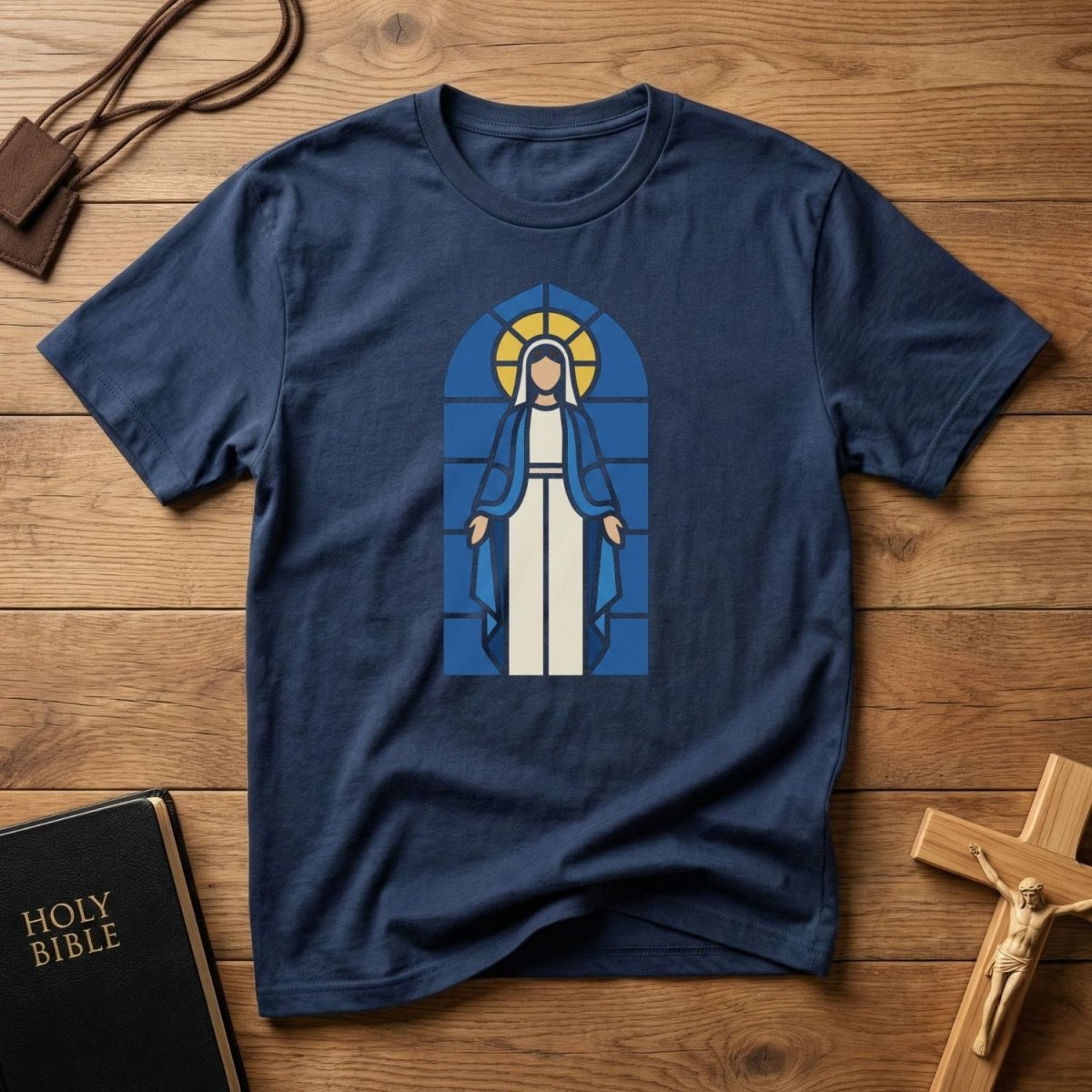 Stained Glass Mama Mary T-Shirt - Tees to the Kingdom